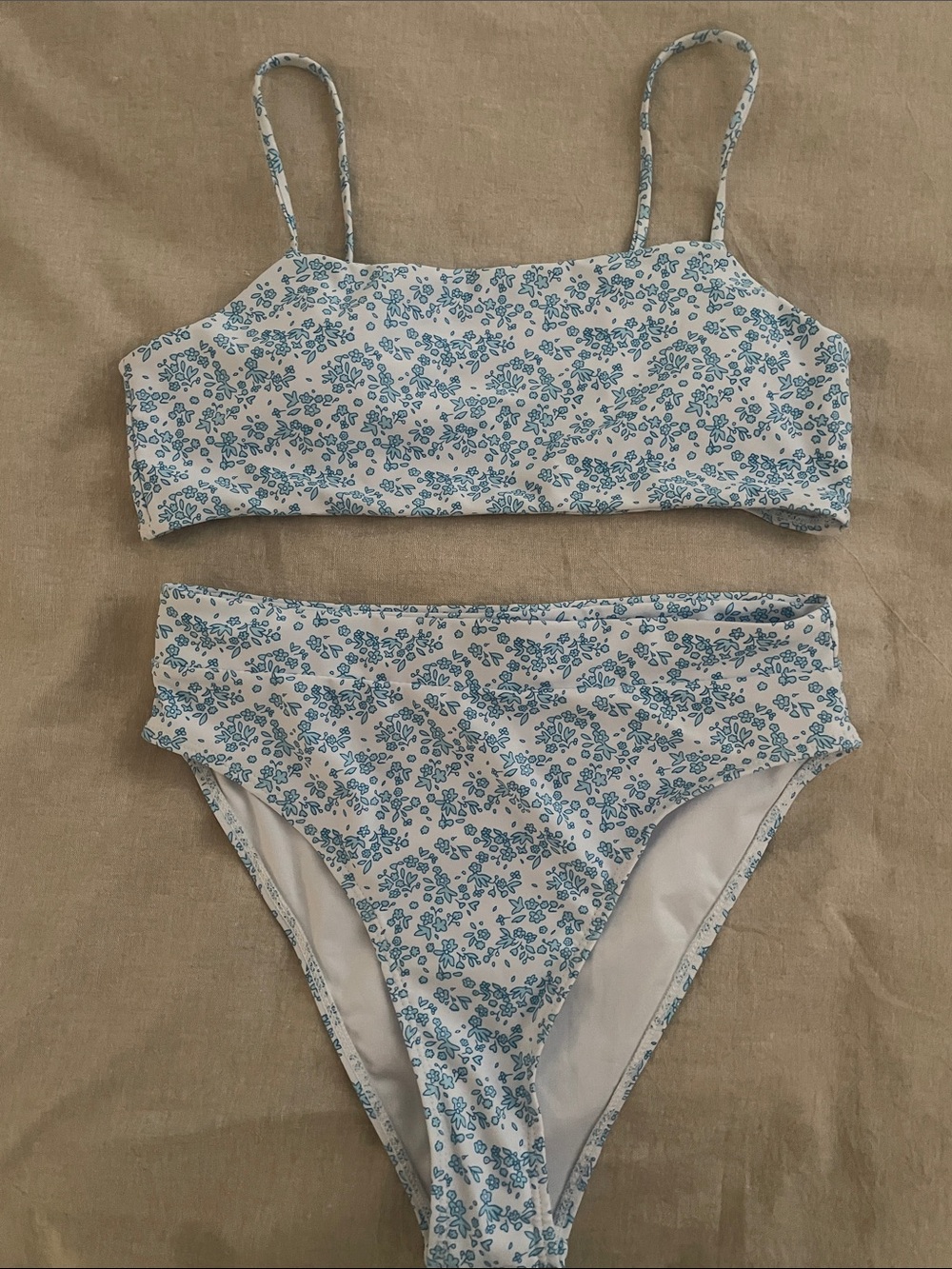 SHEIN Floral Blue & White Two-Piece Bikini Set